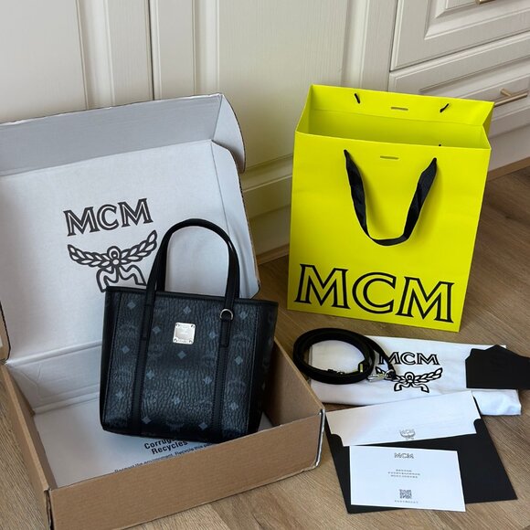 MCM mini basket AREN VISETOS zip-around shopping bag - Picture 1 of 8